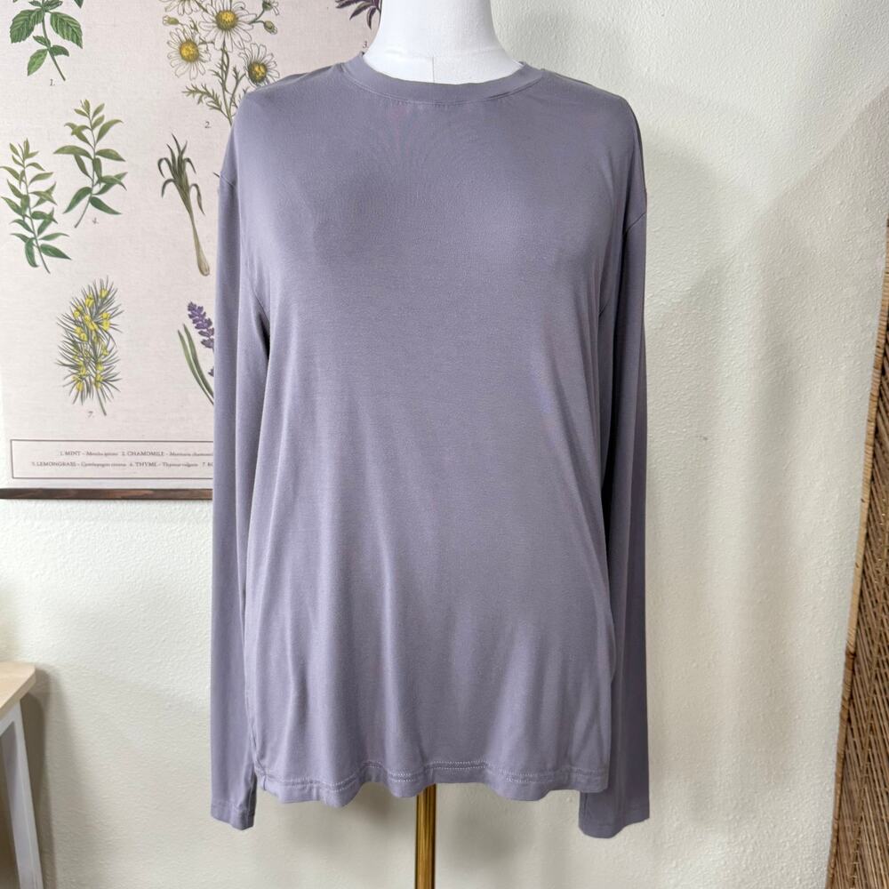 Comfrt Cloud Lounge Long Sleeve Tee Steel Oversized Baggy Relaxed Fit Unisex XS